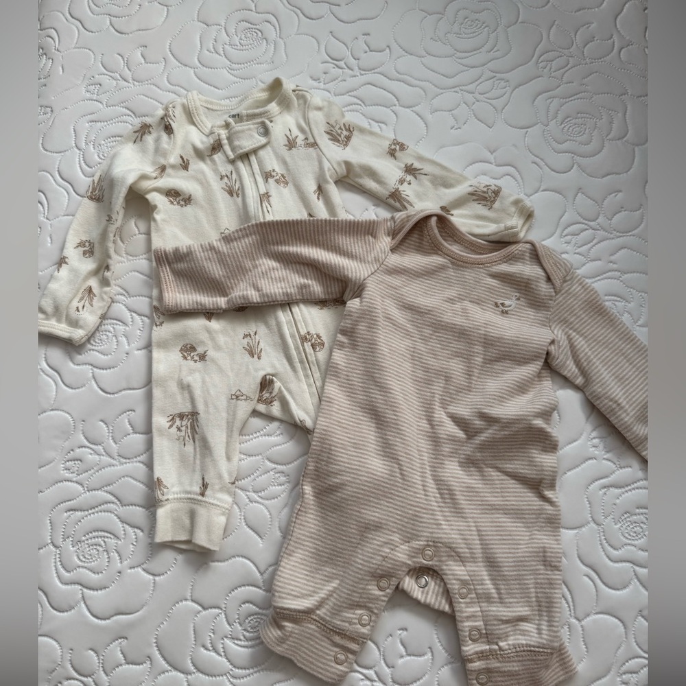 Carter’s  cotton newborn sleepsuit jumpsuit 2-PK